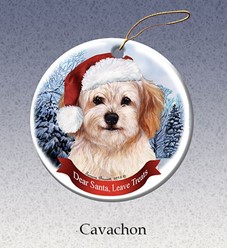 Cavachon Dear Santa Christmas Ornament