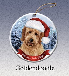 Goldendoodle Dear Santa Dog Christmas Ornament