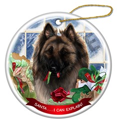 Belgian Tervuren Santa I Can Explain Dog Christmas Ornament