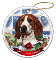 Treeing Walker Coonhound Santa I Can Explain Dog Christmas Ornament