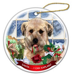 Wheaten Terrier Santa I Can Explain Dog Christmas Ornament