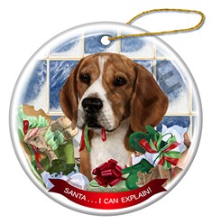 Beagle Santa I Can Explain Dog Christmas Ornament