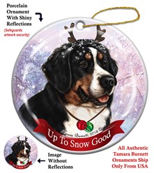 Bernese Mountain Dog Up to Snow Good Christmas Ornament