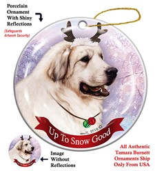 Great Pyrenees Up to Snow Good Christmas Ornament-