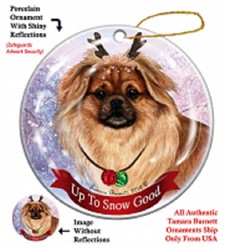Tibetan Spaniel Up to Snow Good Christmas Ornament- click for more breed colors