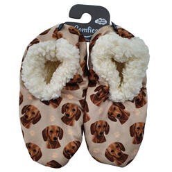 Dachshund Red Comfies Dog Print Slippers