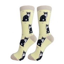 Black and White Cat Happy Tails Socks