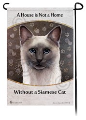Siamese Blue Point Cat a House is Not a Home Garden Flag