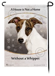 Whippet House is Not a Home Garden Flag- click for more breed options