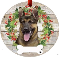 Dog Breed Wreath Christmas Ornaments