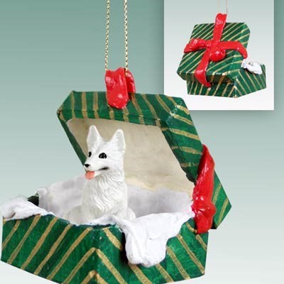 German Shepherd Christmas Teacup Ornament Tan//Blk