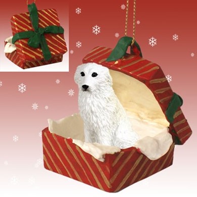 Raining Cats and Dogs | Great Pyrenees Gift Box Christmas Ornament