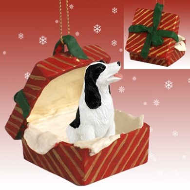 Raining Cats and Dogs | Springer Spaniel Gift Box Christmas Ornament