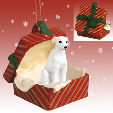Raining Cats and Dogs | Whippet Gift Box Christmas Ornament