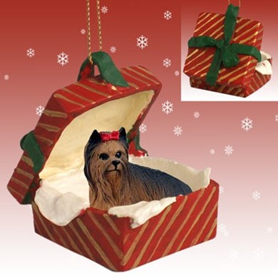 Raining Cats and Dogs | Yorkshire Terrier Gift Box Christmas Ornament
