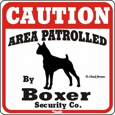 Raining Cats and Dogs | Boxer Caution Sign, the Perfect Dog Warning Sign