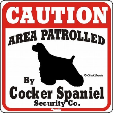 Raining Cats and Dogs | Cocker Spaniel Caution Sign, a Fun Dog Warning Sign