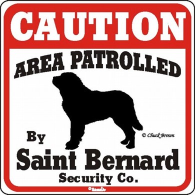 Raining Cats and Dogs | Saint Bernard Caution Sign