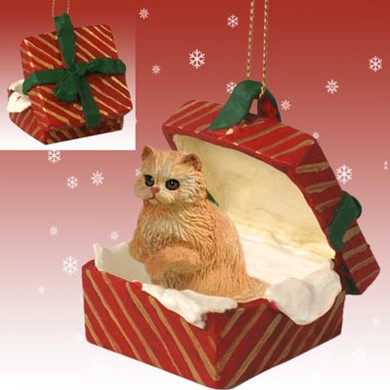 Raining Cats and Dogs | Persian Cat Gift Box Christmas Ornament