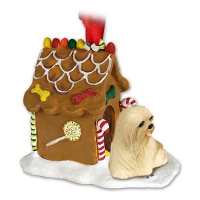 Raining Cats and Dogs | Lhasa Apso Gingerbread Christmas Ornament