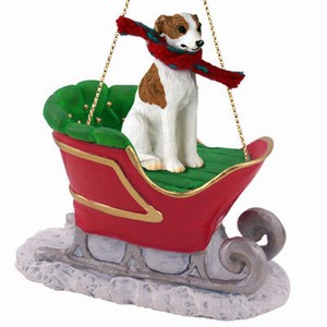 Raining Cats and Dogs | Whippet Sleigh Christmas Ornament