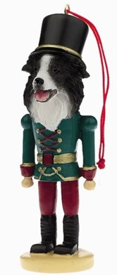Raining Cats and Dogs | Border Collie Nutcracker Christmas Ornament