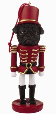 Raining Cats and Dogs | Pug Black Nutcracker Dog Christmas Ornament