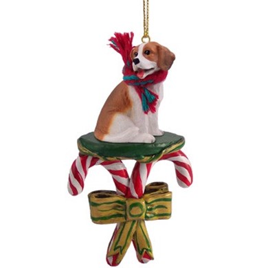Raining Cats and Dogs | Candy Cane Beagle Dog Christmas Ornament