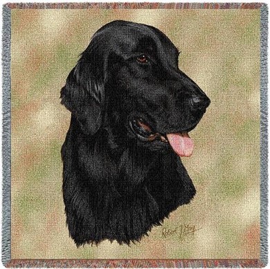 Raining Cats and Dogs | Flat Coated Retriever Throw