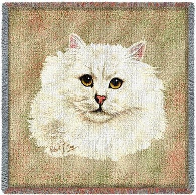 Raining Cats and Dogs | White Persian Cat Throw