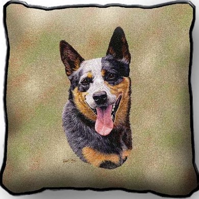 Raining Cats and Dogs | Australian Cattle Dog Tapestry Pillow Cover, Made in the USA