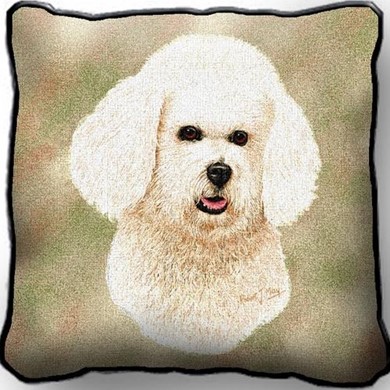 Raining Cats and Dogs | Bichon Frise Tapestry Pillow, Made in the USA