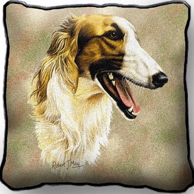 Raining Cats and Dogs | Borzoi Tapestry Pillow, Made in the USA