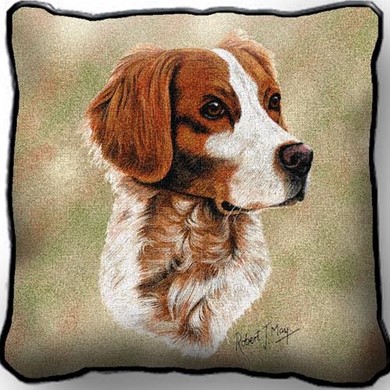 Raining Cats and Dogs | Brittany Tapestry Pillow Cover, Made in the USA