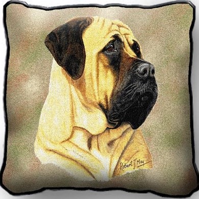 Raining Cats and Dogs | Bullmastiff Tapestry Pillow Cover, Made in the USA