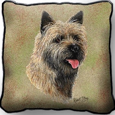 Raining Cats and Dogs | Cairn Terrier Tapestry Pillow Cover, Made in the USA