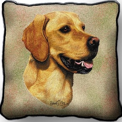 Raining Cats and Dogs | Golden Retriever Tapestry Pillow, Made in the USA