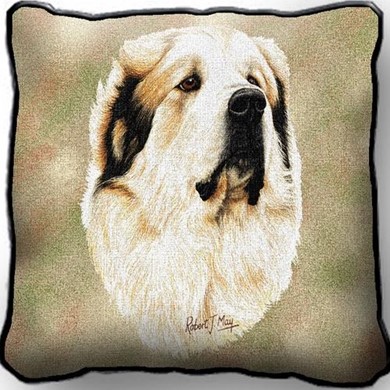 Raining Cats and Dogs | Great Pyrenees Tapestry Pillow, Made in the USA