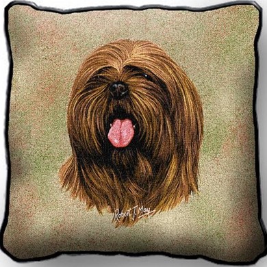 Raining Cats and Dogs | Lhasa Apso Tapestry Pillow, Made in the USA