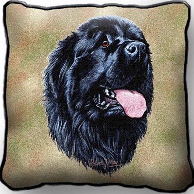 Raining Cats and Dogs | Newfoundland Tapestry Pillow, Made in the USA