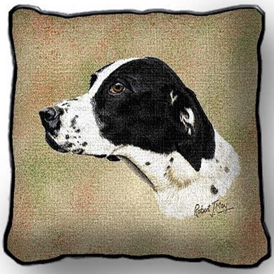 Raining Cats and Dogs | English Pointer Tapestry Pillow, Made in the USA
