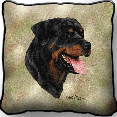 Raining Cats and Dogs | Rottweiler Tapestry Pillow, Made in the USA