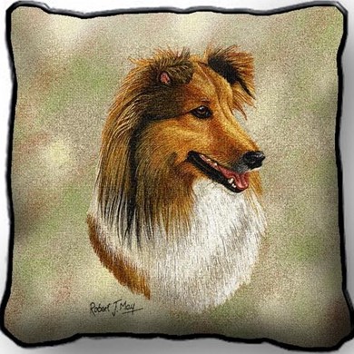 Raining Cats and Dogs | Shetland Sheepdog II Taoestry Pillow, Made in the USA