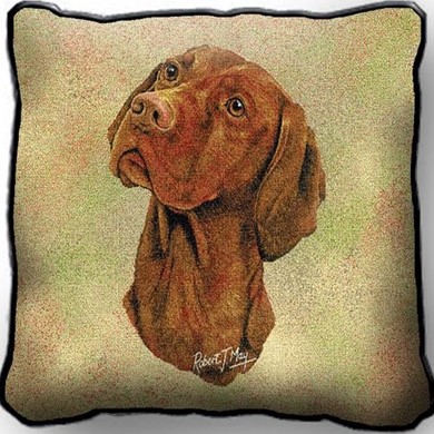 Raining Cats and Dogs | Vizsla Tapestry Pillow, Made in the USA