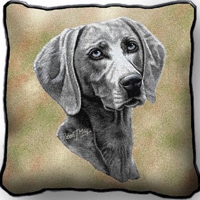 Raining Cats and Dogs | Weimaraner Tapestry Pillow, Made in the USA