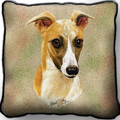 Raining Cats and Dogs | Whippet Tapestry Pillow, Made in the USA
