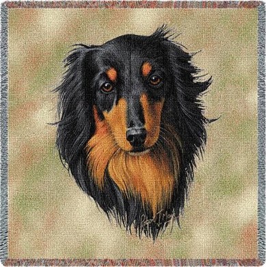 Raining Cats and Dogs | Black Longhaired Dachshund Throw