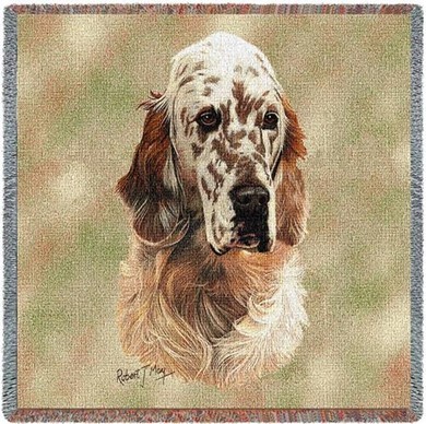 Raining Cats and Dogs | English Setter Orange Belton Throw