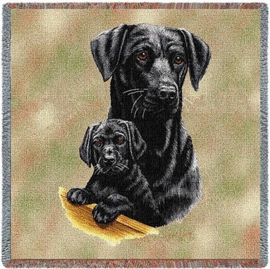 Raining Cats and Dogs | Black Lab and Pup Throw