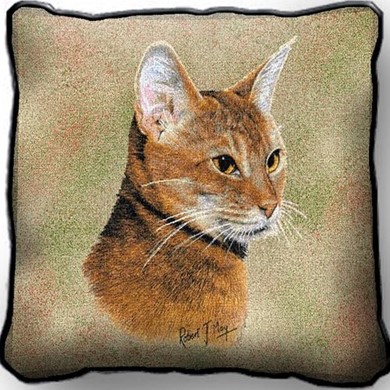 Raining Cats and Dogs | Abyssinian Tapestry Pillow, Made in the USA